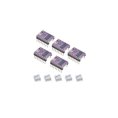 5 Piezas/paquete Módulo Controlador Paso A Paso DRV8825 con Disipador de Calor (Para Impresora 3D Reprap)