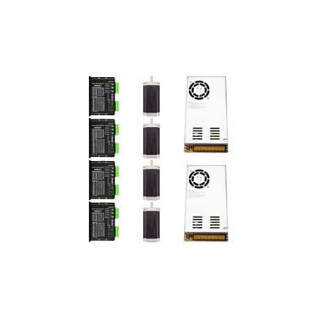 Kit de enrutador CNC de 4 ejes 4-DM542T-23HS45 3.0Nm (Motor paso a paso Nema 34 y Controlador y Fuente de poder)