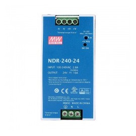 Meanwell NDR-240-24 Fuente de poder riel DIN 24VCC 10A 240W