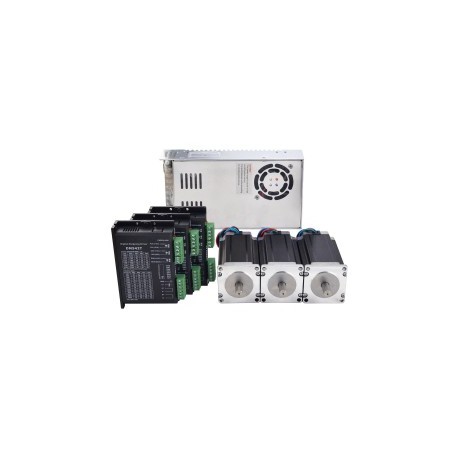 Kit CNC de 3 ejes 3,0Nm Motor paso a paso Nema 23 y controlador y fuente de poder